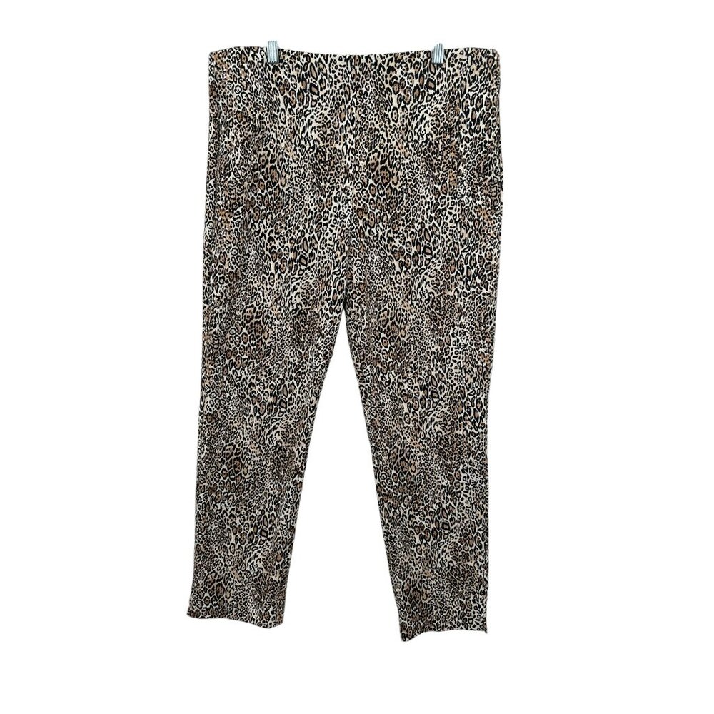 Chico's Animal Print‎ Pants Womens Size 12 Casual Corpcore Office Siren Stretchy
